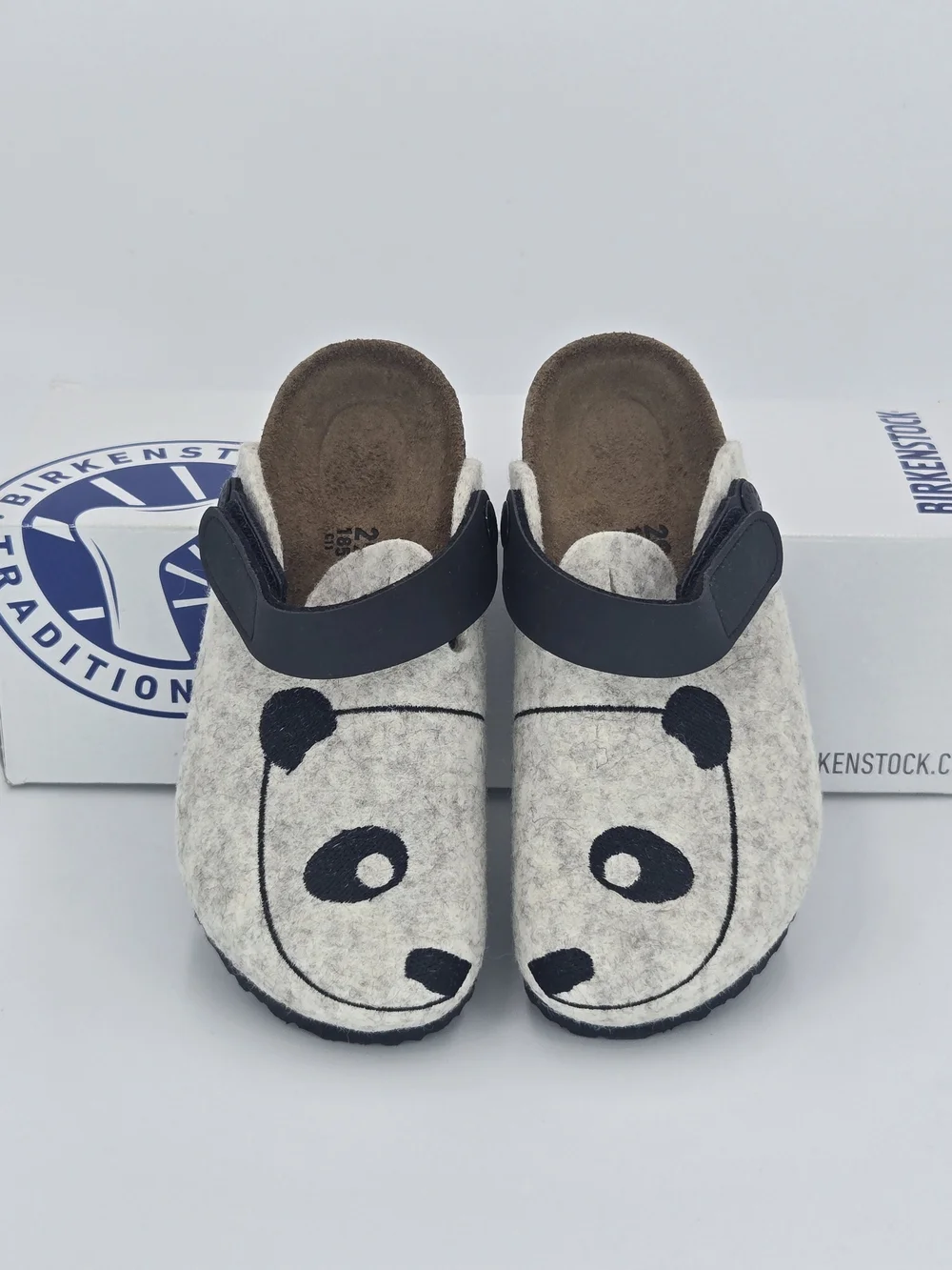 Birkenstock Zimba Kids Panda Wool Felt Boston Clogs Size C11 Toddler